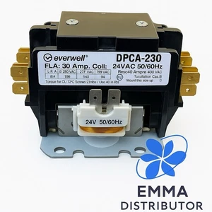 DEFINITE PURPOSE CONTACTORS (2 POLES) ,COIL VOL 24- 30AMP. 240-277 VOLT.