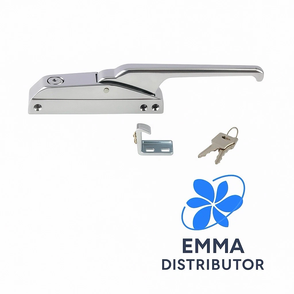 DOOR EDGEMOUNT MECHANICAL LATCH SET WITH ADJUSTABLE STRIKER & KEYS