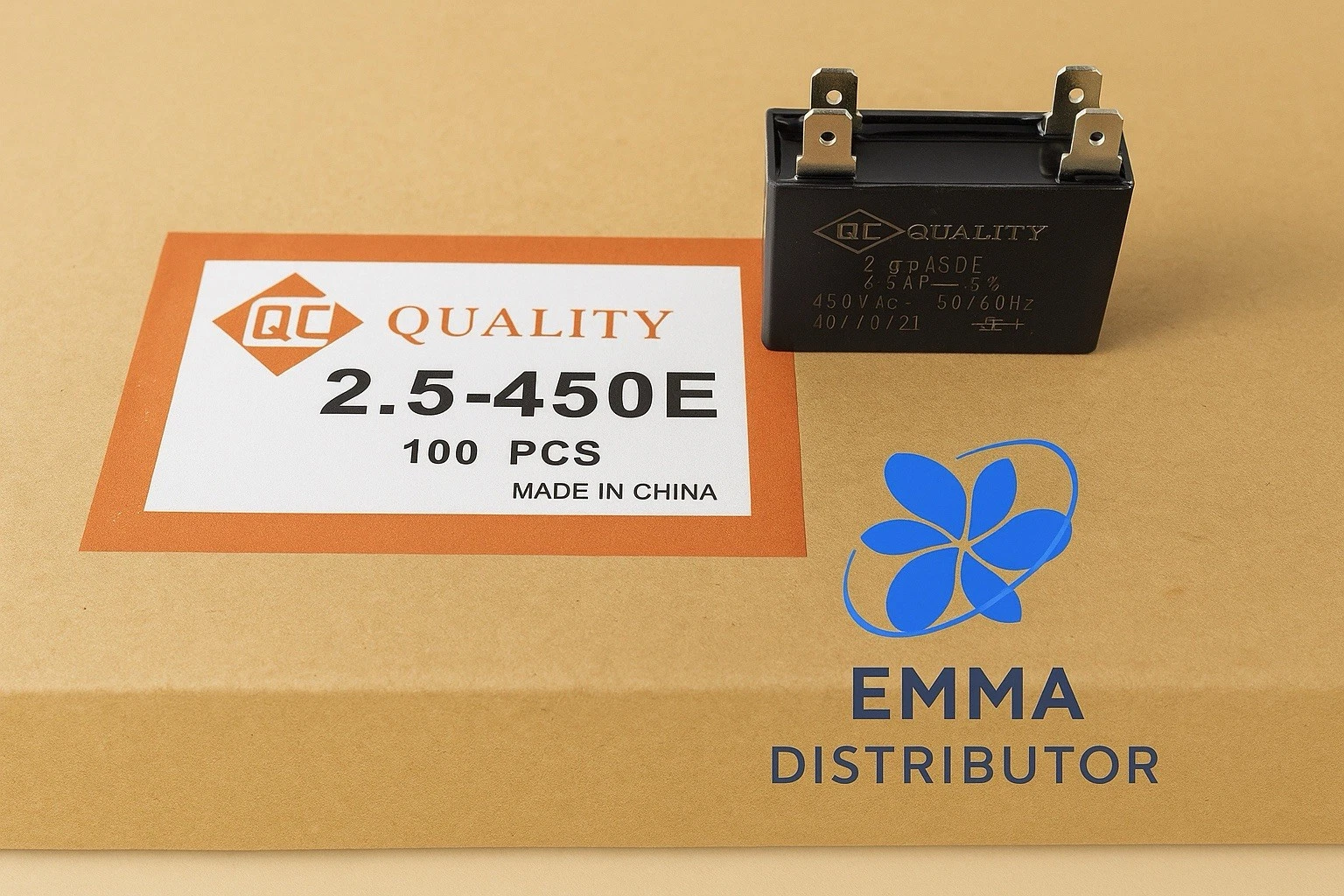 2.5 uf 450V 2.5 mfd 50/60HZ HVAC Mini-Split Replacement Capacitor 4 Terminal