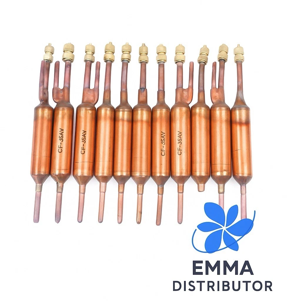 10 PCS FILTER DRIER REFRIGERANT LIQUID LINE WITH CHARGING VALVE 1/4 X 1/4 25GR.