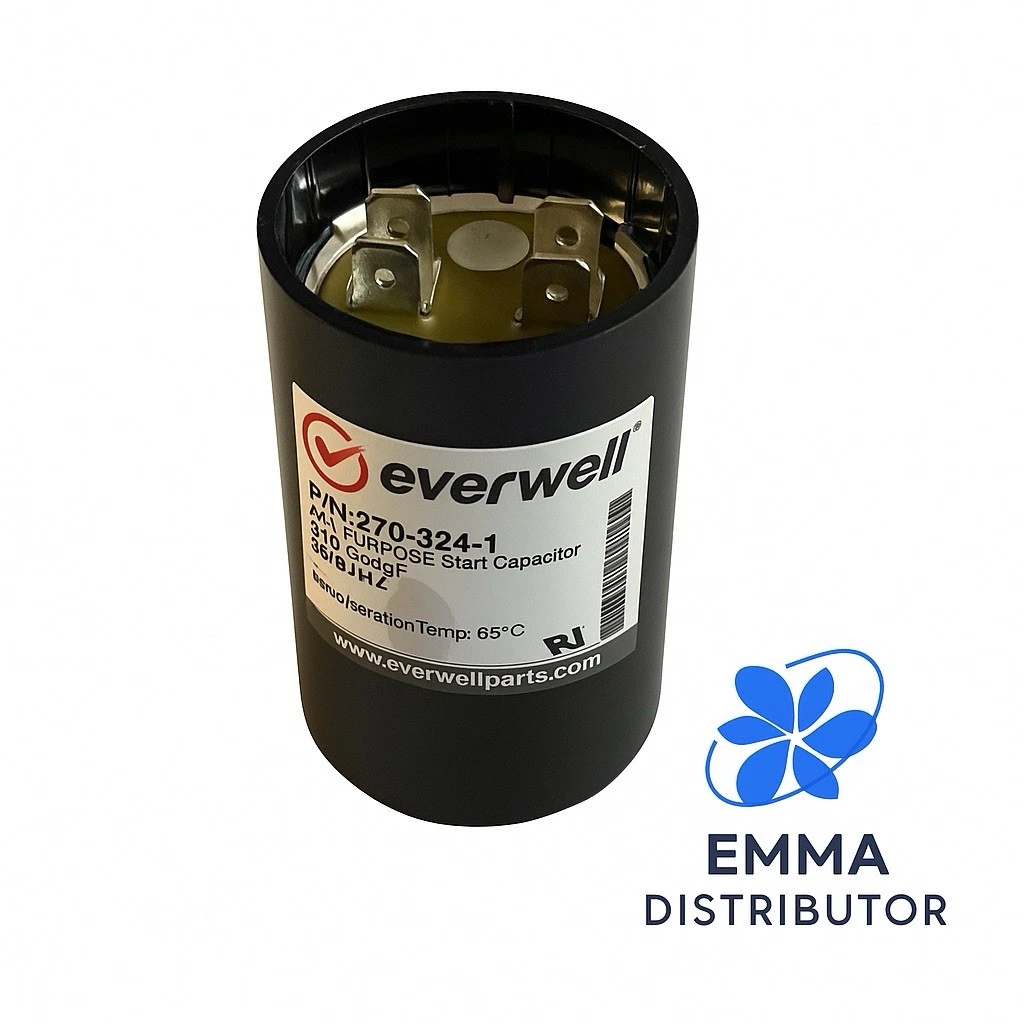 Motor Start Capacitor 270-324 MFD uF 110/125VAC 50/60Hz HVAC
