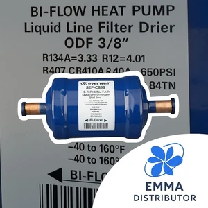 Bi Flow Filter Drier for Heat Pump, 3/8" SAE Sweat Liquid Line Filter Drier