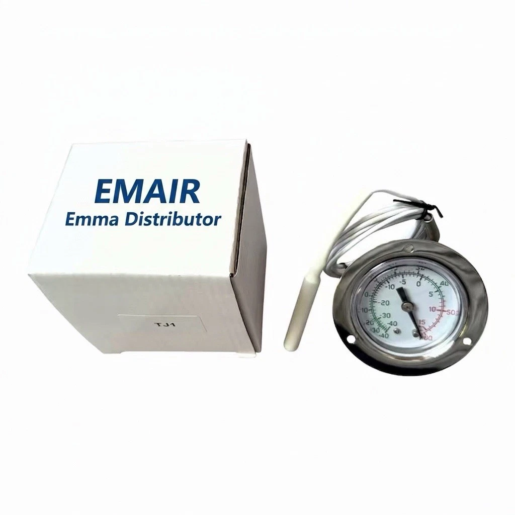 Vapor Capillary Flanged Panel Mount Refrigeration Thermometer, -40 to 60 deg F