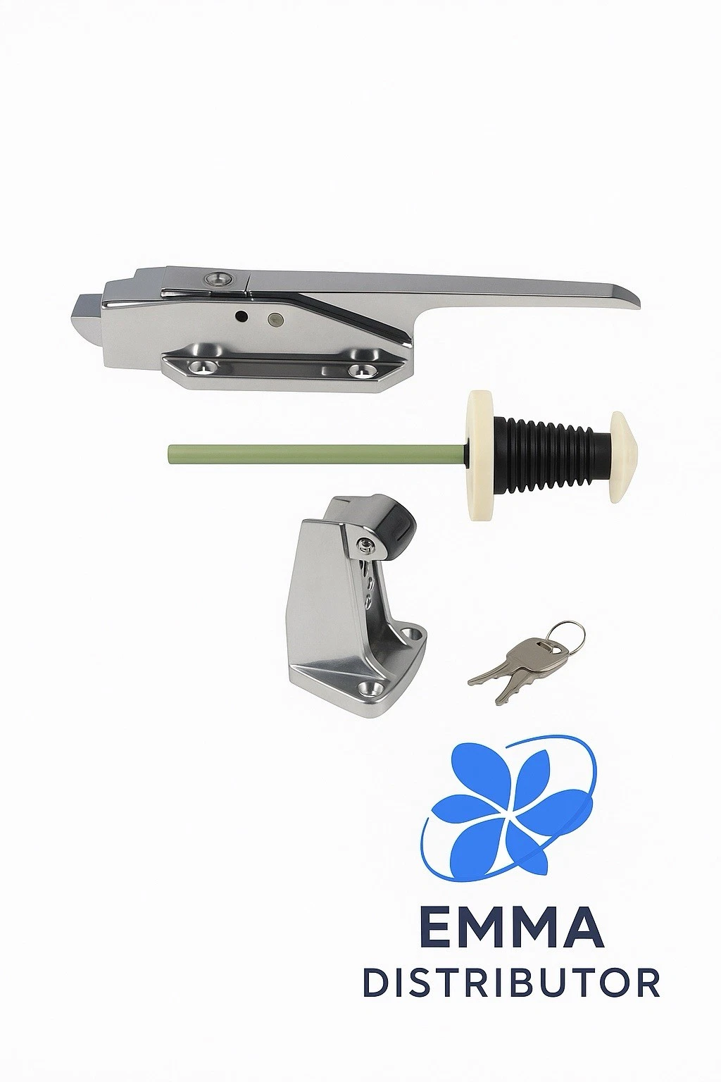 COMPLETE DOOR LATCH SET WITH INSIDE RELEASE & KEYS