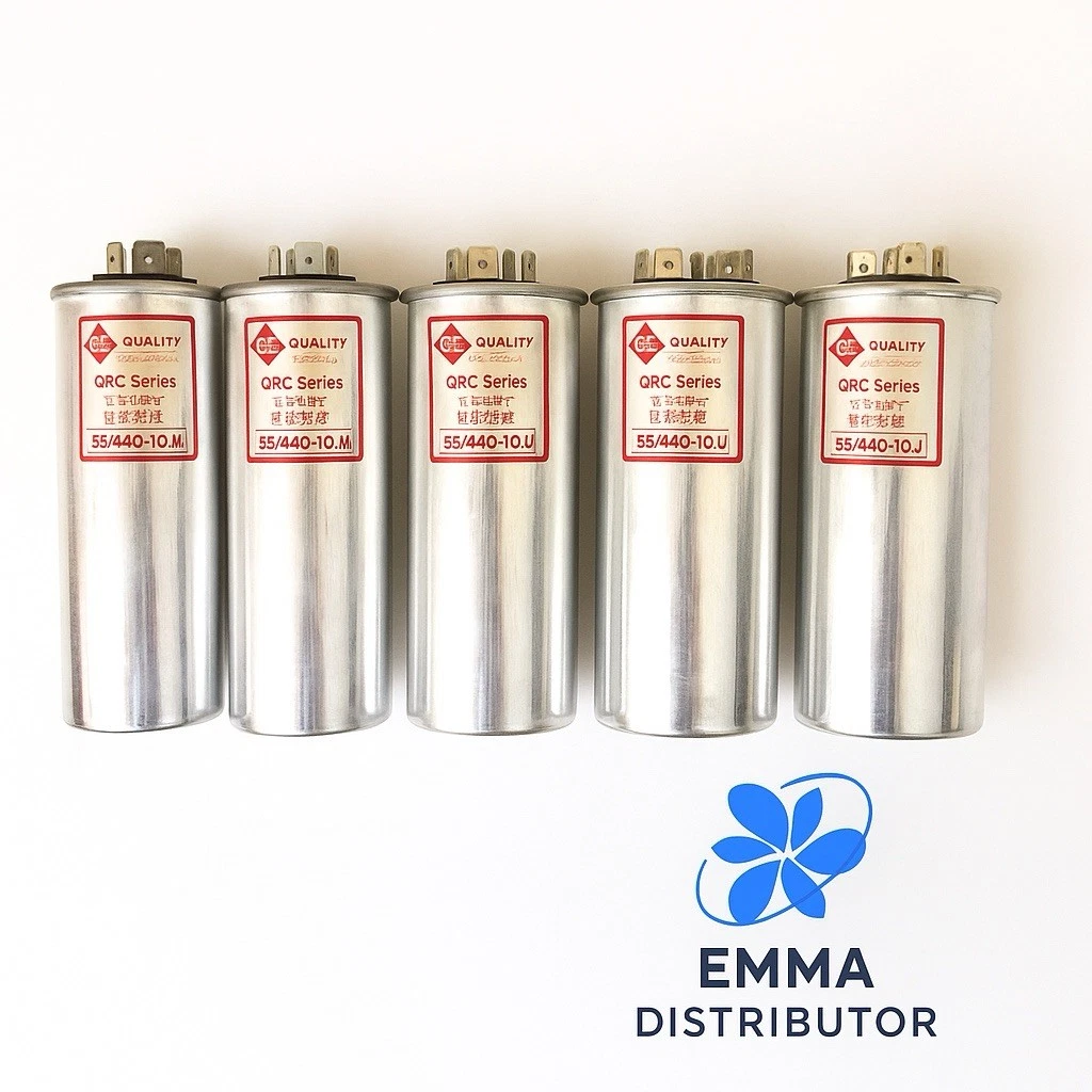 55+5 uf / MFD 370-440 VAC VOLTS ROUND DUAL RUN CAPACITOR, 50/60Hz 5 PCS.