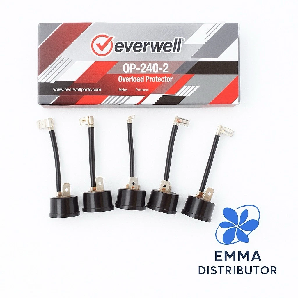 5 Pcs AC Compressor Overload Protector 24000 BTU 220V 3/4" Diam. W/Wire