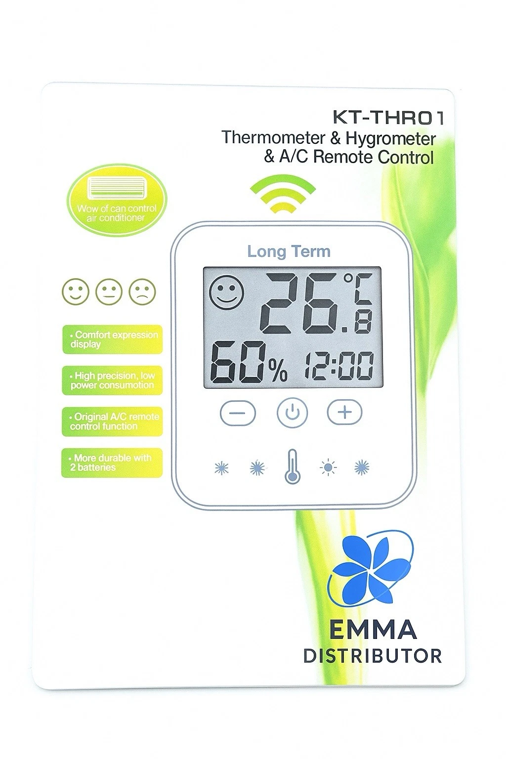 Thermometer & Hygrometer and Universal Air Conditioner Remote Control KT-THRO1