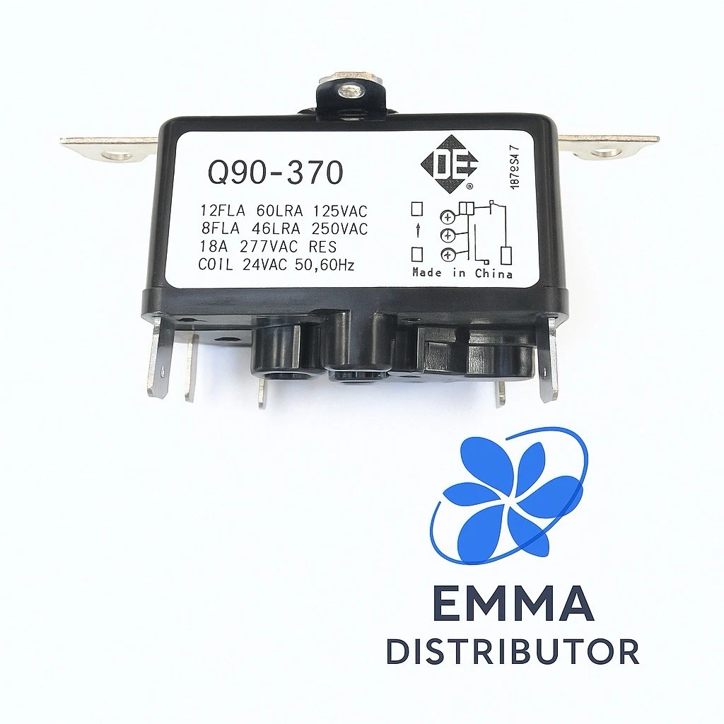 FAN RELAY A/C HEATING COIL 5 TERM 24 VAC 50/60 Hz SPST(Q90-370)