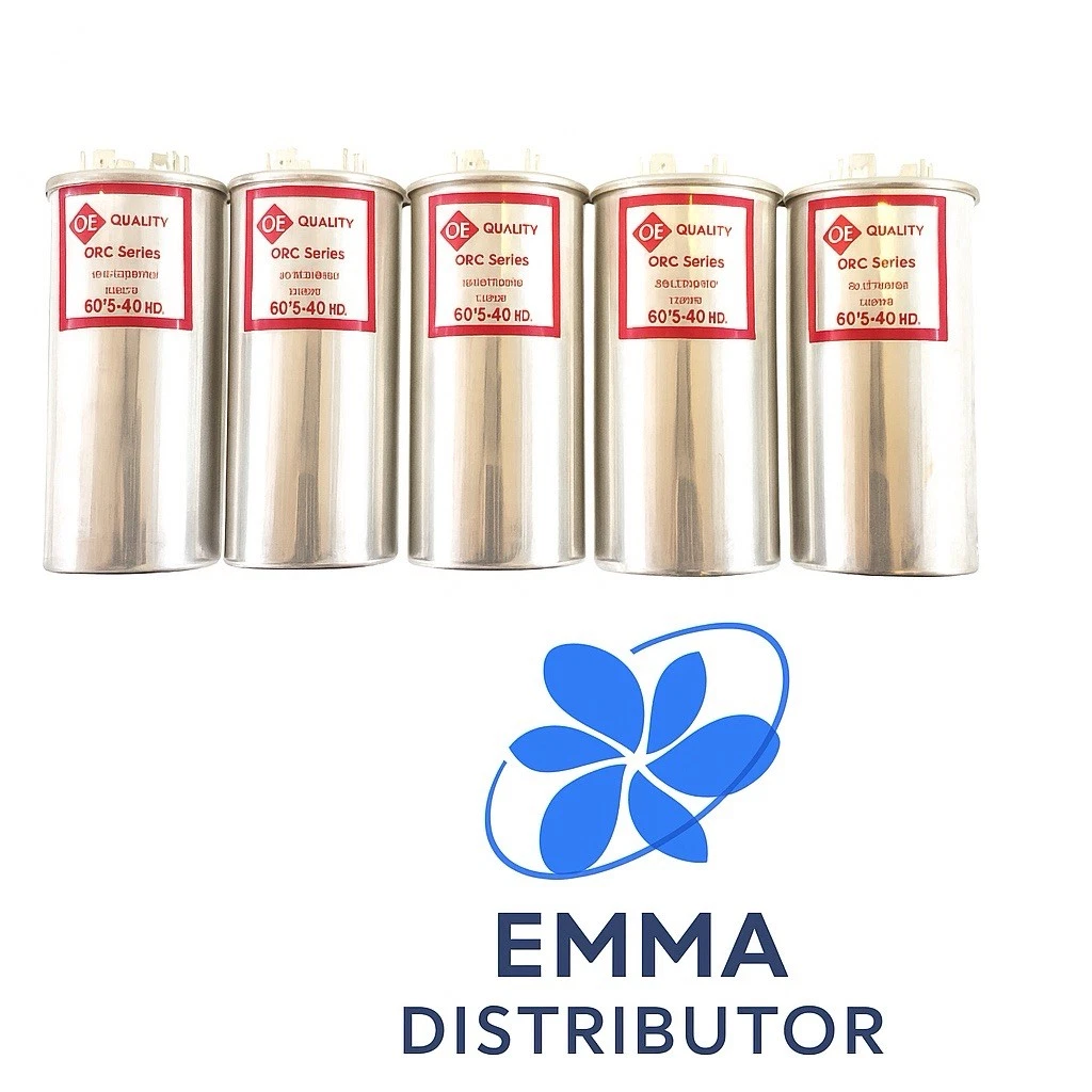 60+5 uf / MFD 370-440 VAC VOLTS ROUND DUAL RUN CAPACITOR, 50/60Hz 5 PCS.