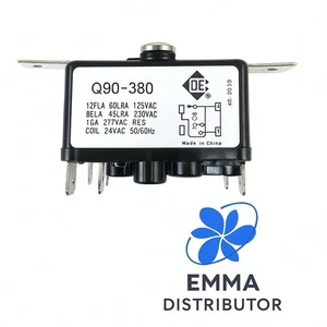 FAN RELAY A/C HEATING COIL 6 TERM 24 VAC 50/60 Hz SPNO-SPNC (Q90-380)