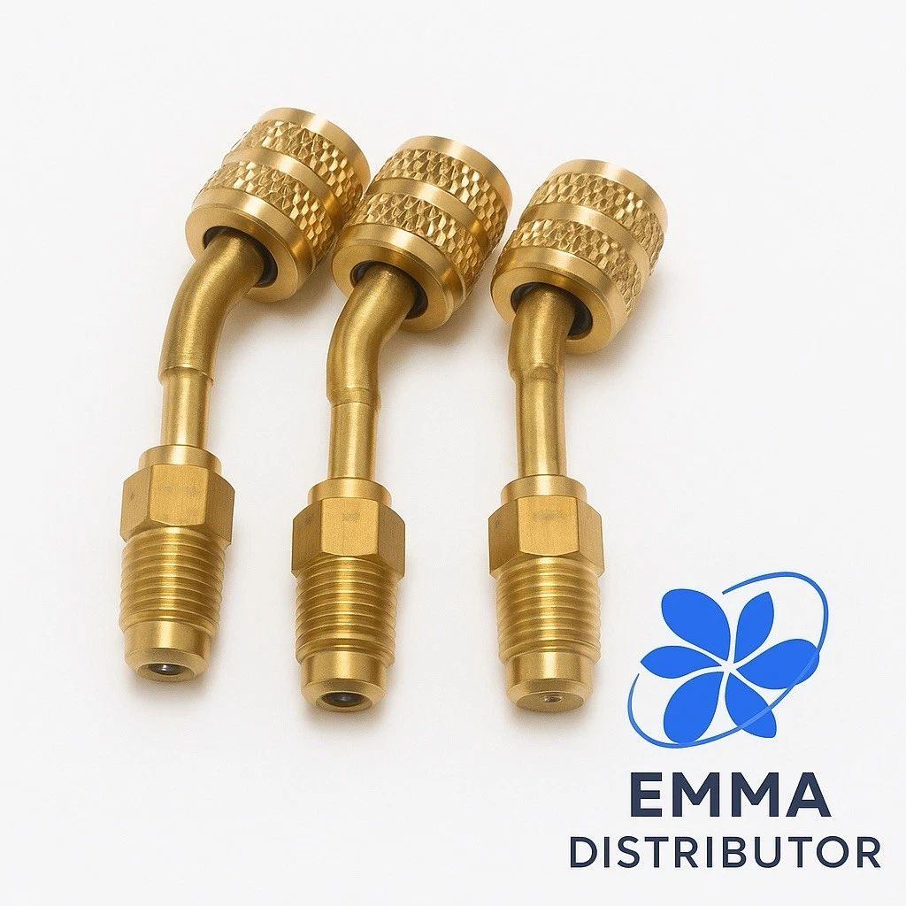 3PCS SPLIT ADAPTER 5/16" SAE FEMALE 1/4" SAE MALE -CURVE 45
